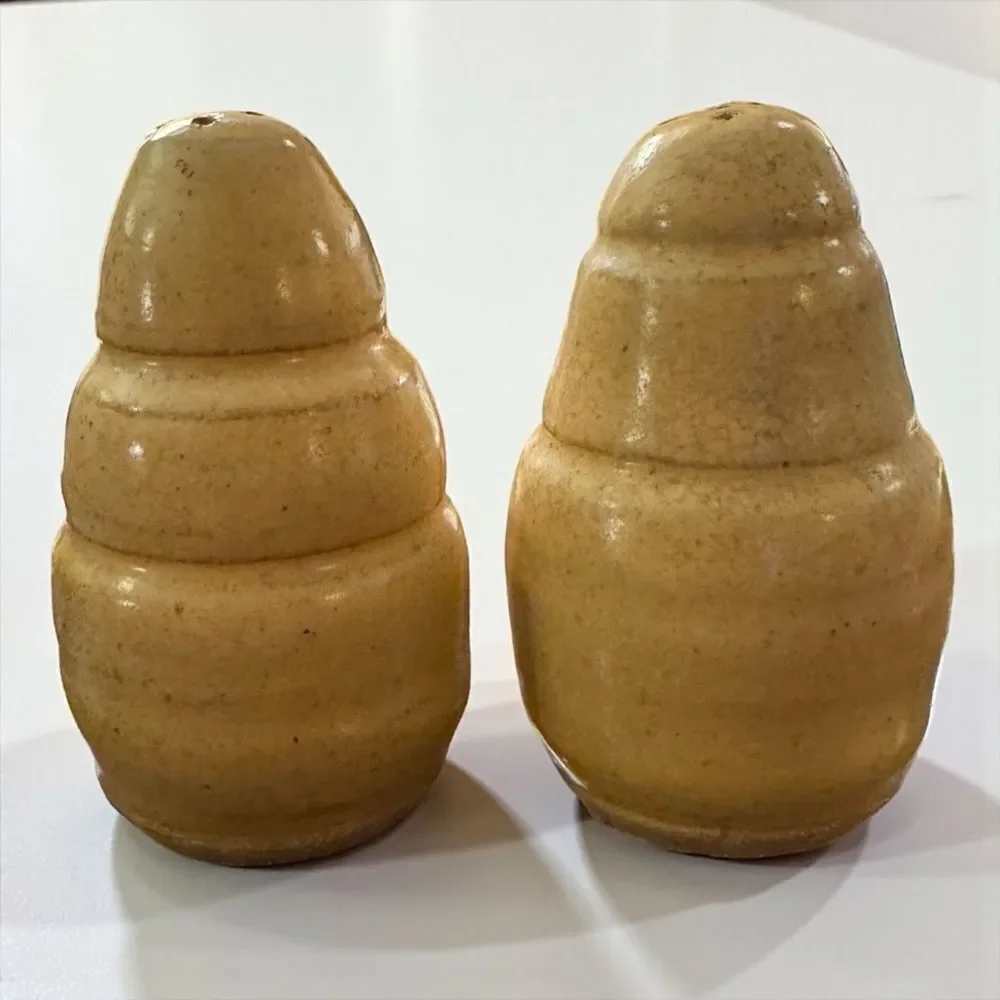 Vintage Handmade Studio Pottery Funny Face Salt and Pepper Shakers